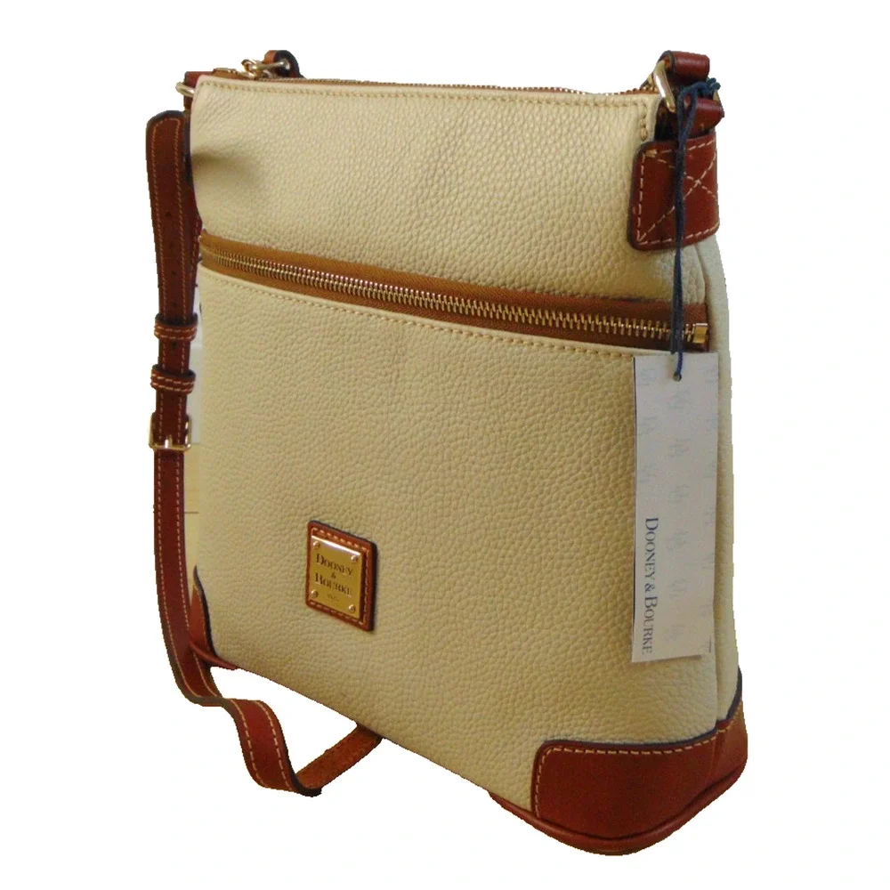Dooney & Bourke Pebble Grain Crossbody Bag Bone Leather Gold Hardware R264 NWD